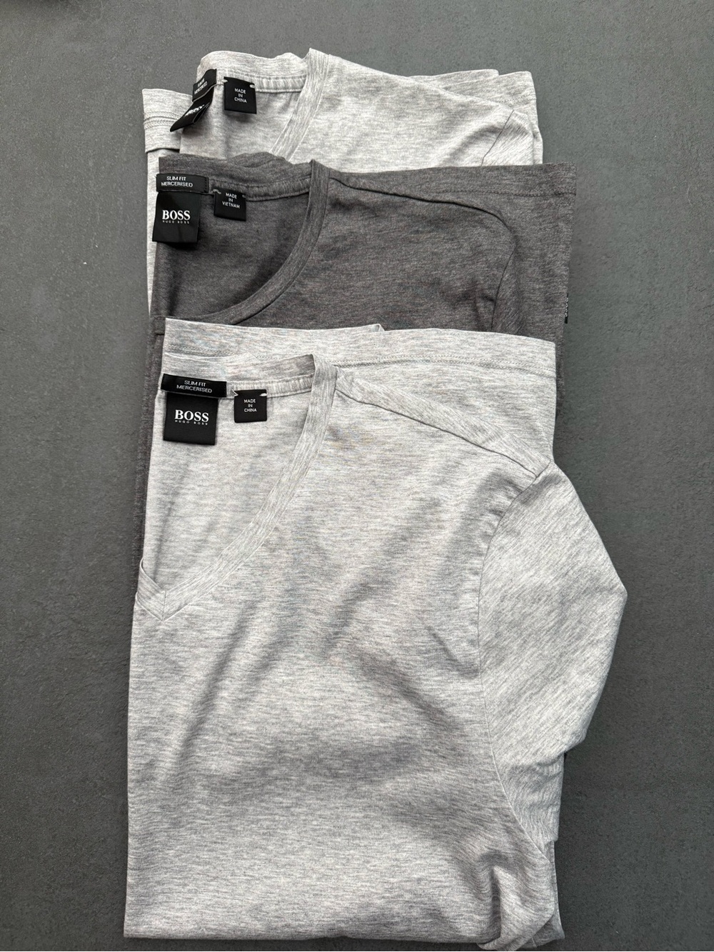 Set of 3 Boss Hugo Boss Mercerised Cotton Short Sleeve Tees